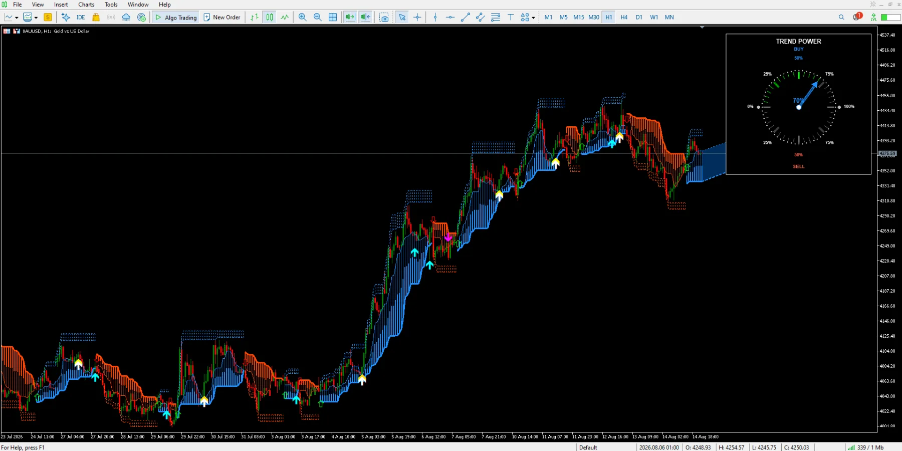Indicador compilado corriendo en MetaTrader
